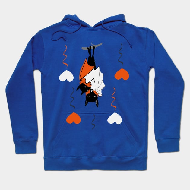 Bat Hugs for Halloween in orange Hoodie by belettelepink